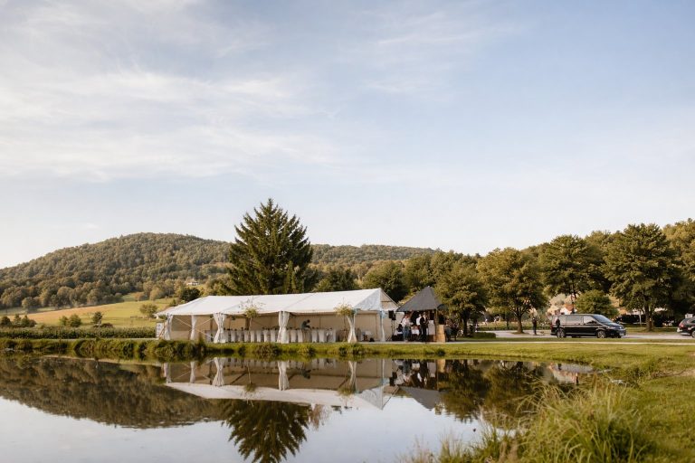 Wedding tent by the Kozje pond